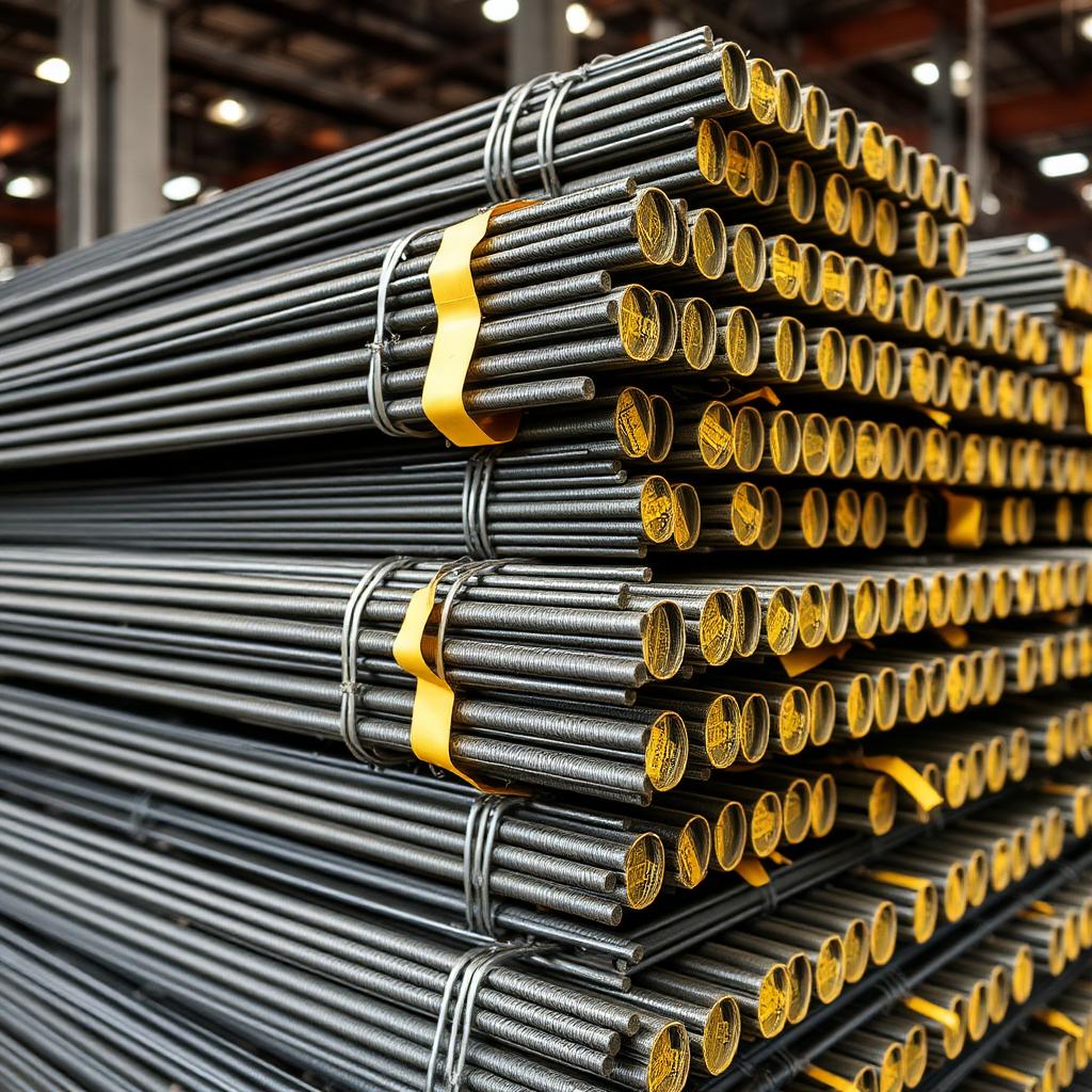 Stacked Alpha Steel reinforcement bars